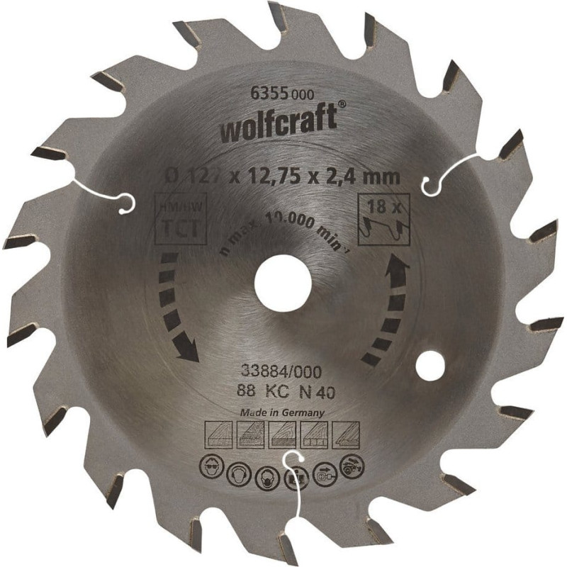 Wolfcraft Piła tarczowa 127/12,75 mm HM Wolfcraft - szybkie i precyzyjne cięcia