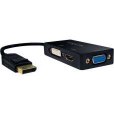 Logilink Adapter AV LogiLink DisplayPort - HDMI - D-Sub (VGA) - DVI-I czarny (CV0109)