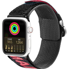 Dux Ducis Dux Ducis Strap (Outdoor  Version) pasek Apple Watch Ultra, SE, 8, 7, 6, 5, 4, 3, 2, 1 (49, 45, 44, 42  mm) nylonowa opaska bransoleta czarno-czerwony