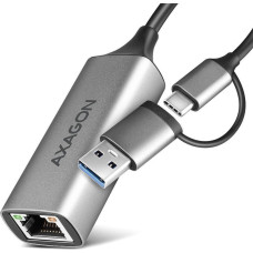Axagon Karta sieciowa Axagon ADE-TXCA Karta sieciowa Gigabit Ethernet adapter, USB-C (USB-A redukcja) 3.2 Gen 1, instalacja automatyczna