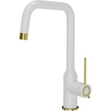 Quadron Bateria kuchenna QUADRON NATALIE Q LINE SteelQ stalowa bateria kuchenna Very white mat - biały mat / Nano PVD złoty