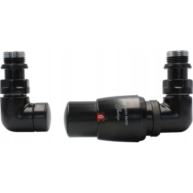 Varioterm Zestaw grzejnikowy Vision termostatyczny prawy, czarny mat