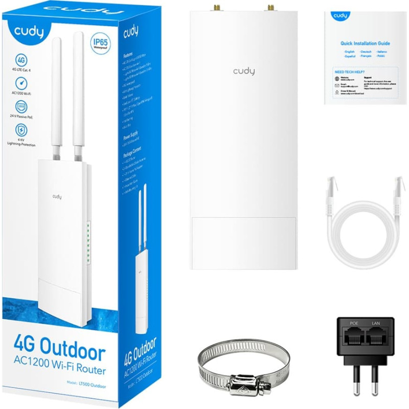 Cudy Router LT500 Outdoor 4G LTE SIM AC1200