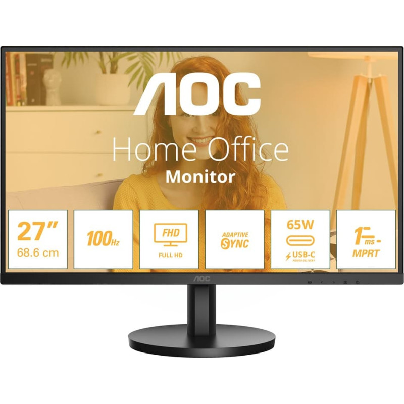 AOC 27B3CA2 datora monitors 68,6 cm (27 collas) 1920 x 1080 pikseļi Full HD LED melns