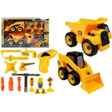 Import Leantoys Zestaw autek Dźwig Wywrotka Koparka do Rozkręcania