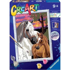 Ravensburger Malowanka CreArt dla dzieci Konie i zachód słońca