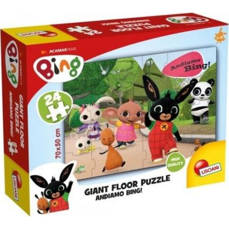 Lisciani Bing Ogromne puzzle podłogowe 24 elementów Lets go!