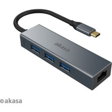 Akasa HUB USB Akasa 1x RJ-45  + 3x USB-A 3.0 (AK-CBCA20-18BK)
