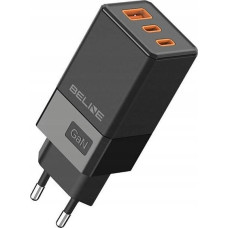 Beline Ładowarka Beline Ładowarka sieciowa 65W GaN 2xUSB-C+USB-A bez kabla Czarna