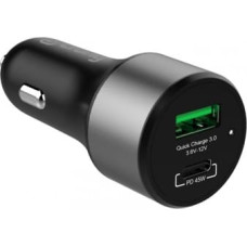 Crong Car charger USB-C PD 45W + USB QC 3.0 18W black
