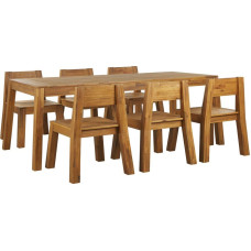 Shumee Zestaw ogrodowy akacjowy stół i krzesła jasne drewno LIVORNO