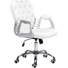Beliani Krzesło biurowe Beliani Krzesło biurowe regulowane ekoskóra białe z kryształkami PRINCESS Lumarko!