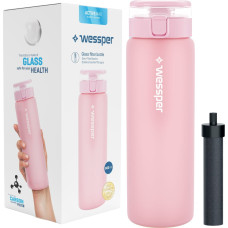 Wessper Butelka szklana na wodę WESSPER ActiveMax 680ml różowa