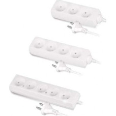 Awtools przedłużacz domowy biały bez uziemienia 4 gniazda 3,0m (AW24606)