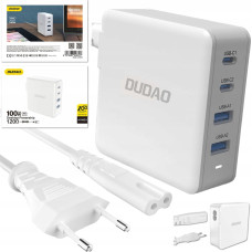 Dudao Ładowarka Dudao Szybka ładowarka sieciowa GaN 100W 2 x USB-C / 2 x USB Dudao A100EU - biała