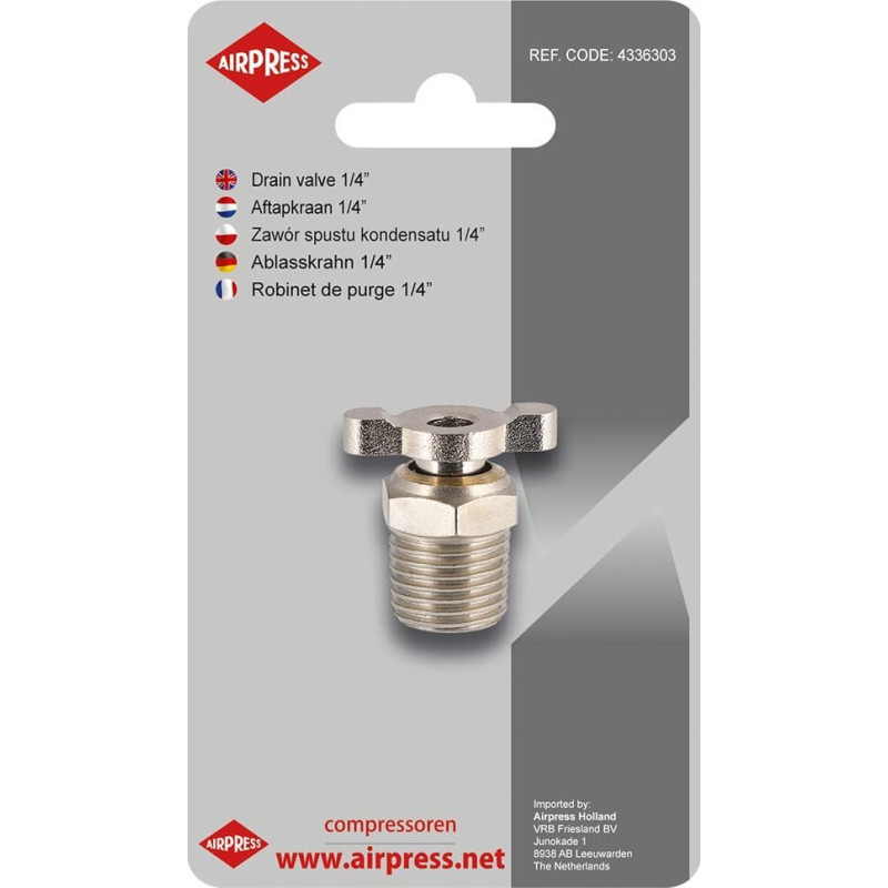 Airpress Sprężarka Airpress ZAWÃR SPUSTU KONDENSATU 1/4' BLISTER (SPR. 24L)