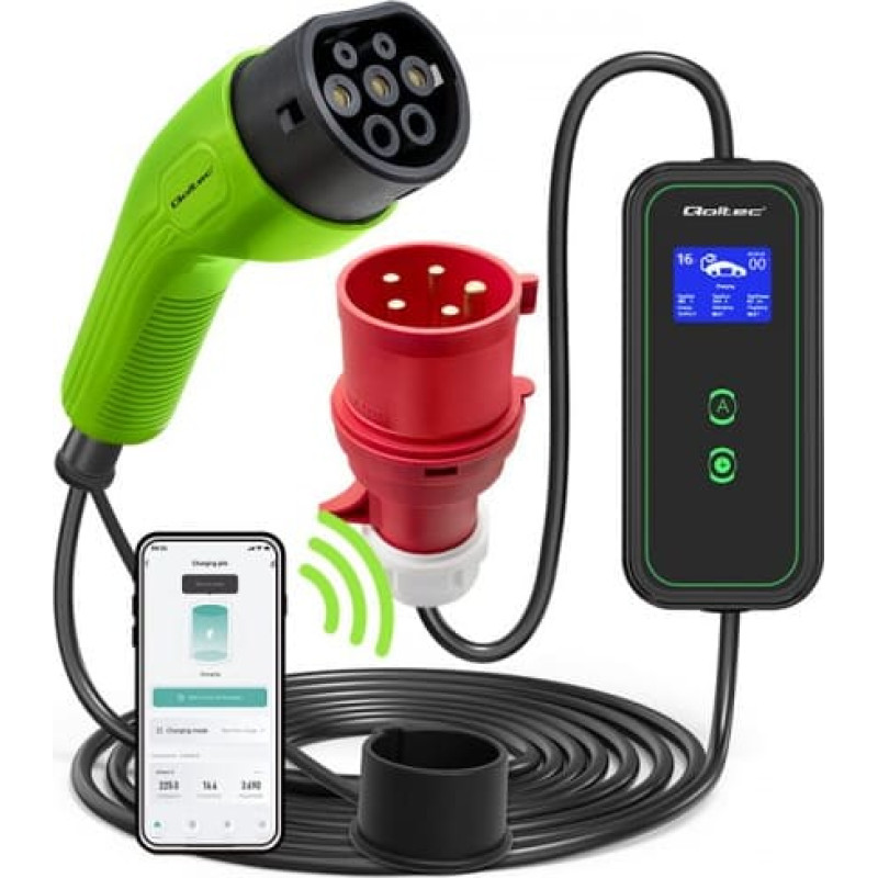 Qoltec Mobile EV charger with adjustable 2in1