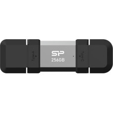 Silicon Power SP256GBUC3C51V1S USB zibatmiņas disks 256 GB USB A tipa / USB C tipa 3.2 Gen 1 (3.1 Gen 1) Melns, Sudrabains