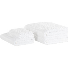 Beliani Komplet 4 ręczników bawełniany biały AREORA