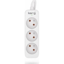 Kerg Przedłużacz KERG bez wyłącznika-3 gniazda-biało-szary-3m-10A-H05VV-F-3x1,0mm2