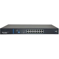 Avizio Switch AVIZIO Niezarządzalny przełącznik (switch) 16 portów RJ45 PoE+ 1Gb/s + 2 porty SFP Uplink 1Gb/s (budżet mocy 150W) AVIZIO