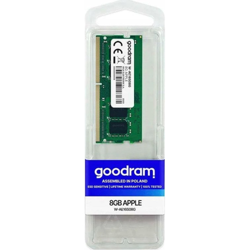 Goodram Pamięć do laptopa GoodRam GOODRAM DEDICATED APPLE 8GB 1600MHz PC3L-12800S DDR3 SODIMM DR