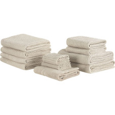 Beliani Komplet 11 ręczników bawełniany beżowy AREORA