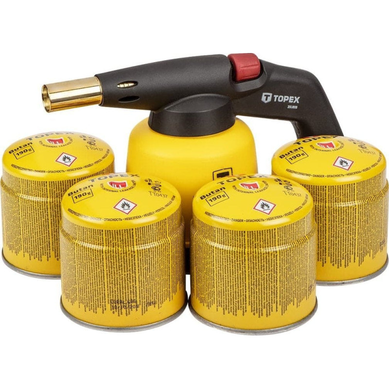 Topex Lampa lutownicza gazowa na naboje 190 g + 4 naboje gazowe z zaworkiem