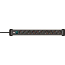 Brennenstuhl Kabel zasilający Brennenstuhl Brennenstuhl 1391030000 rozgałęziacz 3 m 10 x gniazdo sieciowe Wewnętrzna Czarny, Srebrny