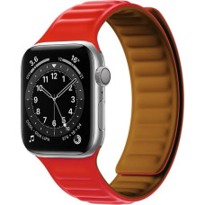 Hurtel Magnetic Strap pasek do Watch 6 / 5 / 4 / 3 / 2 / SE (40mm / 38mm) magnetyczna opaska bransoleta bransoletka czerwony