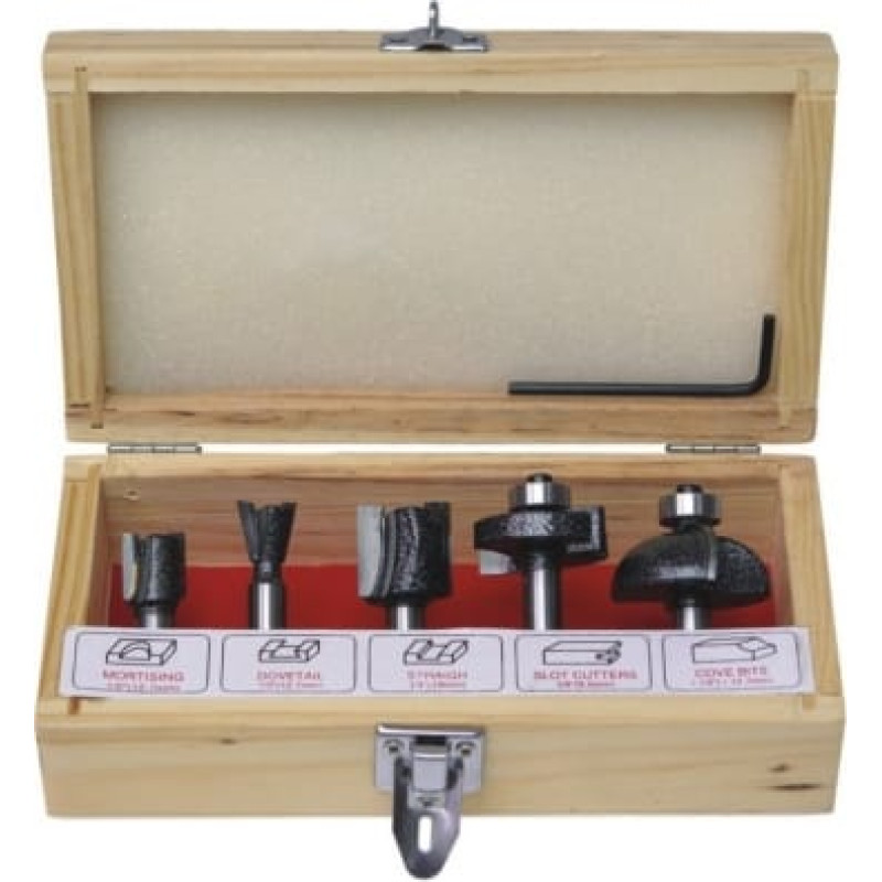 Dedra Frezy kształtowe do drewna z płytkami węglikowymi 8mm 5szt. 0782