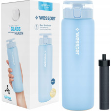 Wessper Butelka szklana na wodę WESSPER ActiveMax 680ml niebieska