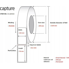 Capture Label 102x76, Core 25,