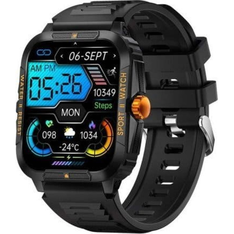 Colmi Smartwatch Colmi Smartwatch Colmi P76 (czarno- pomarańczowy)