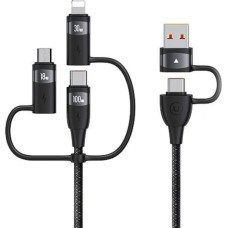 Usams Kabel USAMS US-SJ645 U85 USB-A+USB-C/USB-C, Lightning, microUSB 6w1 1,2m 100W PD Fast Charge czarny/black
