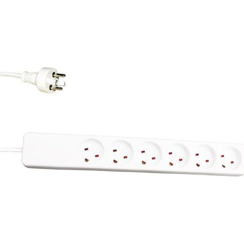 Garbot Listwa zasilająca Garbot Garbot 24155124-3EE rozgałęziacz 3 m 6 x gniazdo sieciowe Wewnętrzna Biały