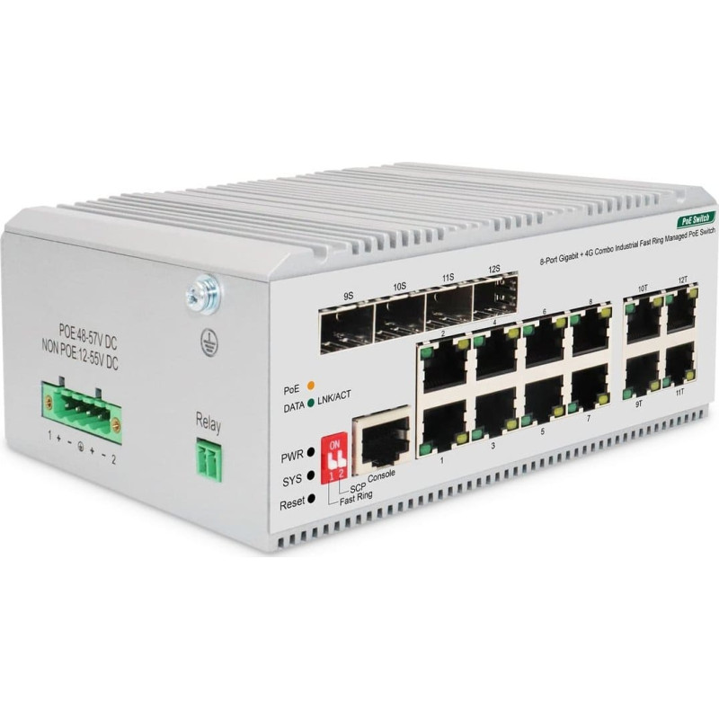 Digitus Switch Digitus DIGITUS Switch 8 Port Gigabit PoE, L2 managed, 4 SFP Uplink