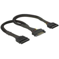 Delock SATA 15-pin - SATA 15-pin x2, 0.2m, Czarny (60135)