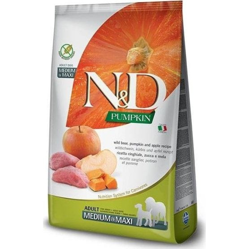 Farmina FARMINA N&D GF PUMPKIN BOAR&APPLE ADULT MEDIUM/MAXI - sucha karma dla psa - 12kg