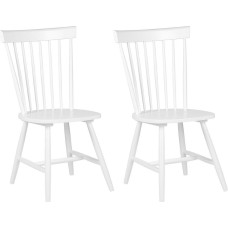 Beliani Lumarko Zestaw 2 krzeseł do jadalni drewniany biały BURGES!