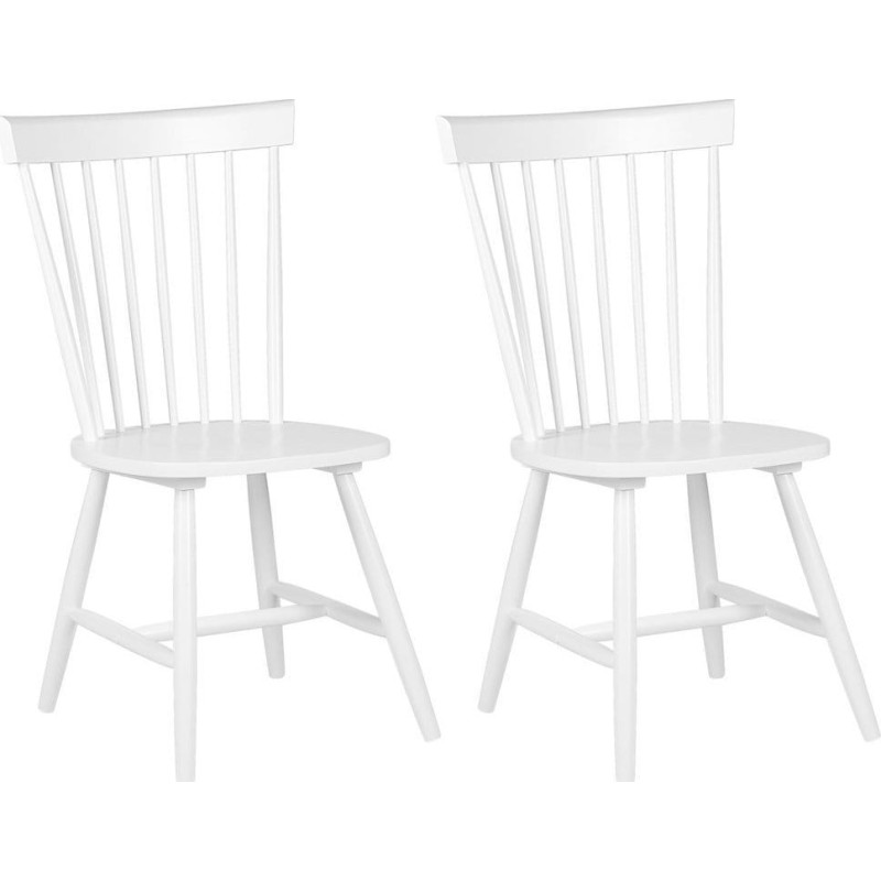 Beliani Lumarko Zestaw 2 krzeseł do jadalni drewniany biały BURGES!