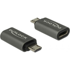 Delock USB 2.0 Adapter, Micro-USB Stecker > USB-C Buchse (anthrazit)
