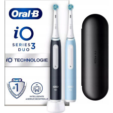 Braun Braun Oral-B iO Series 3N Duo, electric toothbrush (black/blue, matt black/ice blue incl. 2nd handpiece)