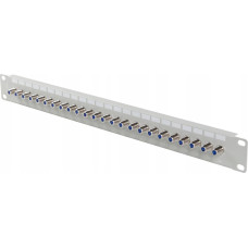 Lanberg Patch panel 24 porty 19 cali gniazdo Typ F beczka szary