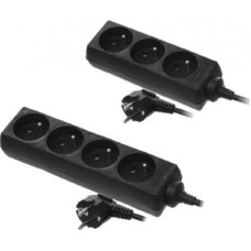 Awtools przedłużacz domowy czarny 4 gniazda 3,0m z uziemieniem (AW24676)