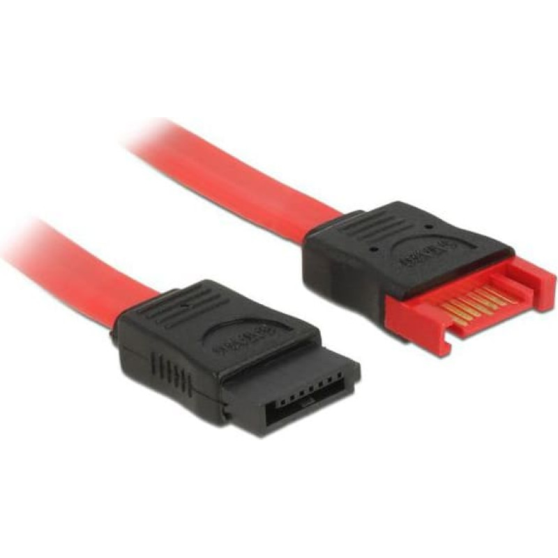 Delock SATA - SATA, 0.3m, Czerwony (83953)