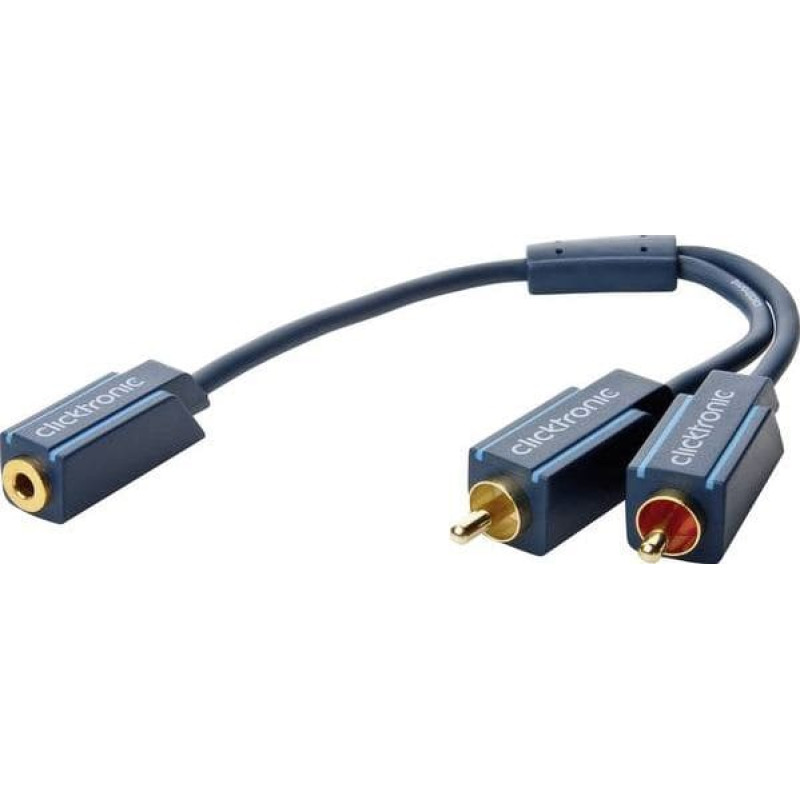 Clicktronic Kabel Clicktronic Jack 3.5mm - RCA (Cinch) x2 0.1m niebieski (JAB-1339091)