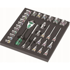 Wera Zestaw narzędzi Wera Wera 9722 foam insert 8000 C Zyklop 1/2 ratchet set 1, 31 pieces, tool set (black/grey, ratchet and socket set, in foam insert for workshop trolley)
