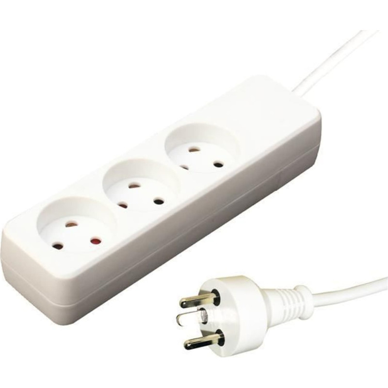 Garbot Kabel zasilający Garbot Garbot 24155119-1E rozgałęziacz 1 m 3 x gniazdo sieciowe Wewnętrzna Biały