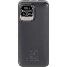Rivacase POWERBANK 20.000 MAH USB-C 20W LCD, 1X WE/WY USB-C PD 20W, 2X USB-A QC 3.0 18W, CZARNY